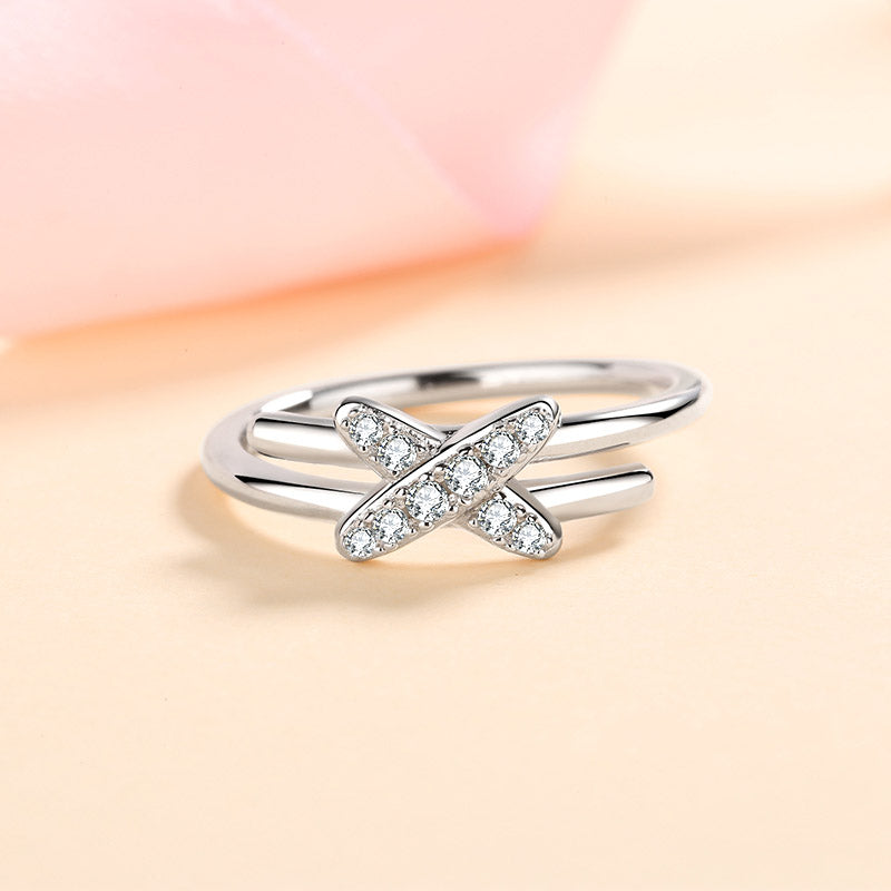 Cross Cluster Moissanite S925 Designer Ring