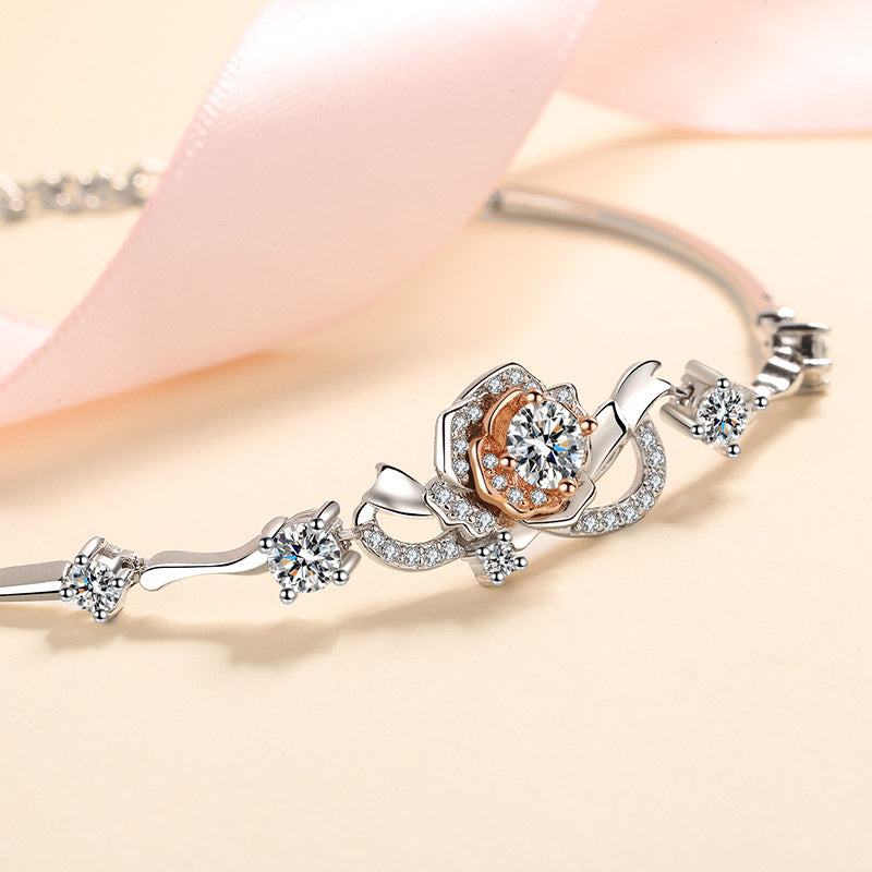 Pavé Rose 1.4 Carat Moissanite Diamond S925 Bracelet