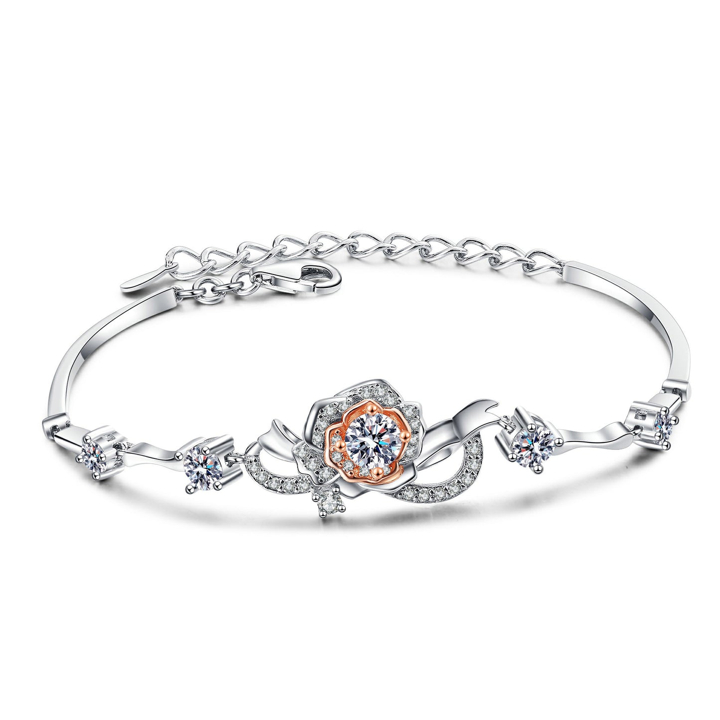Pavé Rose 1.4 Carat Moissanite Diamond S925 Bracelet