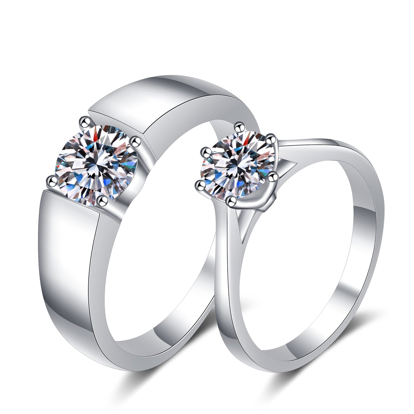 Round Cut Solitaire 0.5 /1 Carat Moissanite Diamond S925 Man Ring