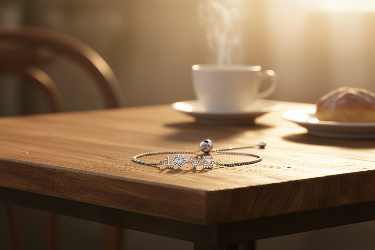 "LOVE" Heart-Shaped Halo 0.5 Carat Moissanite S925 Bracelet