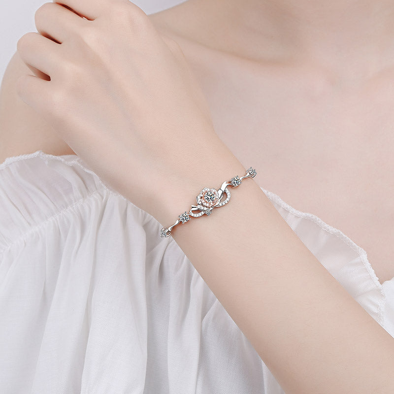Pavé Rose 1.4 Carat Moissanite Diamond S925 Bracelet