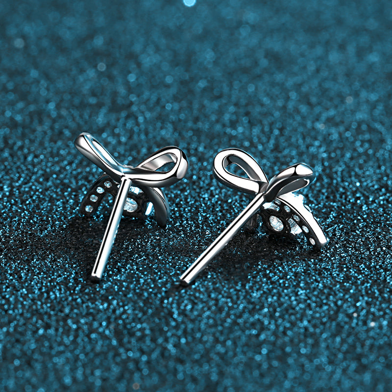 Ribbon Round Cut 4-Prong 0.1 / 0.3 / 0.5 Carat Moissanite 4-Piece S925 Jewelry Set (Earrings, Necklace, Bracelet)
