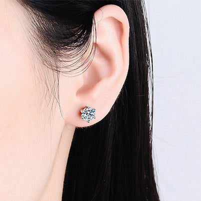 Helia Martini-Set Screw-Back Solitaire Round Moissanite Stud Earrings — Moisza