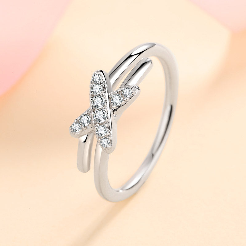 Cross Cluster Moissanite S925 Designer Ring