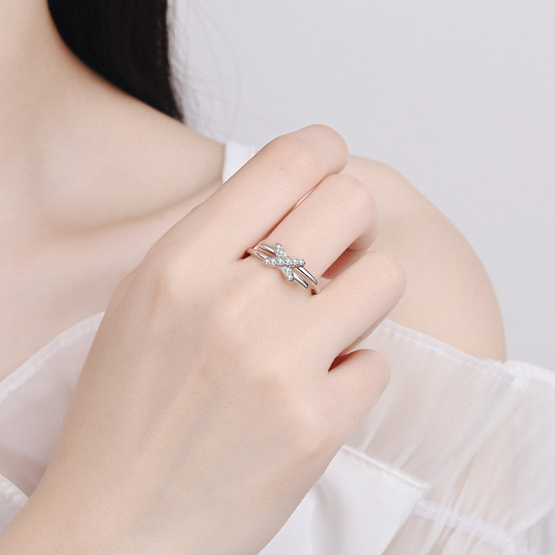 Cross Cluster Moissanite S925 Designer Ring
