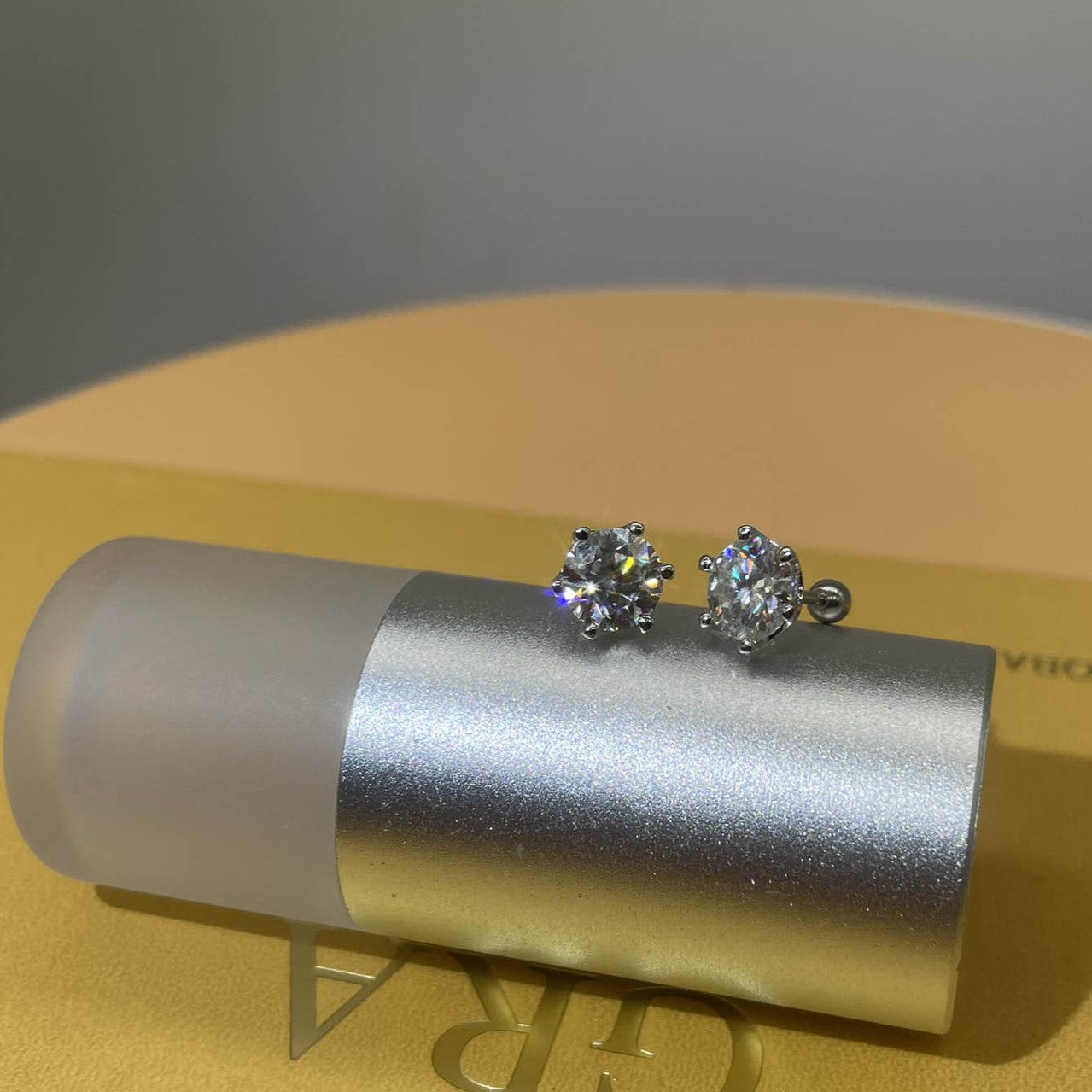 Martini Set Round Cut 6-Prong Solitaire 0.2 - 2 Carat Moissanite Diamond S925 Stud Earrings