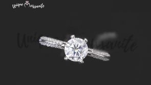 Engagement Ring, Wedding Ring, Promise Ring, Gift for Her, Gift for Girlfriend, girl, Gift for Women, Gift for Mother, Mom, Mum, Valentine’s Day, Mother’s Day, Exclusive Antique Shank 1ct Moissanite Diamond Ring S925 Sterling Silver with GRA Certificate with gift box