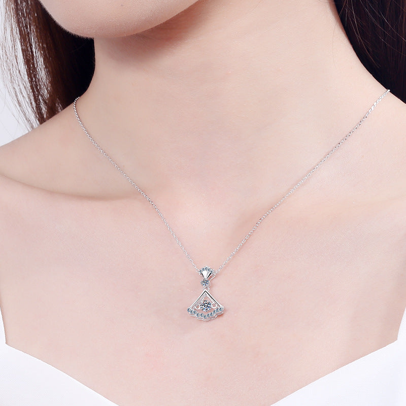 Moissanite Dancing Necklace, S925 Sterling Silver, 0.3ct Moissanite diamond necklace, Gift for Her, Gift for Girlfriend, girl, Gift for Women, Gift for Mother, Mom, Mum, gift for wife, for lover, Birthday, Anniversary, Valentine’s Day, Mother’s Day, Graduation Day,