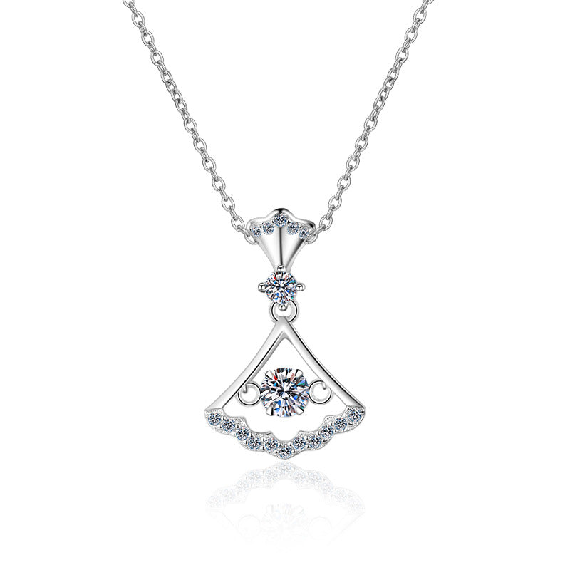 Moissanite Dancing Necklace, S925 Sterling Silver, 0.3ct Moissanite diamond necklace, Gift for Her, Gift for Girlfriend, girl, Gift for Women, Gift for Mother, Mom, Mum, gift for wife, for lover, Birthday, Anniversary, Valentine’s Day, Mother’s Day, Graduation Day,