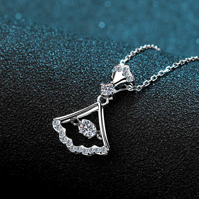 Moissanite Dancing Necklace, S925 Sterling Silver, 0.3ct Moissanite diamond necklace, Gift for Her, Gift for Girlfriend, girl, Gift for Women, Gift for Mother, Mom, Mum, gift for wife, for lover, Birthday, Anniversary, Valentine’s Day, Mother’s Day, Graduation Day,