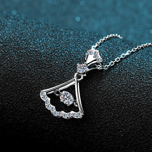 Moissanite Dancing Necklace, S925 Sterling Silver, 0.3ct Moissanite diamond necklace, Gift for Her, Gift for Girlfriend, girl, Gift for Women, Gift for Mother, Mom, Mum, gift for wife, for lover, Birthday, Anniversary, Valentine’s Day, Mother’s Day, Graduation Day,