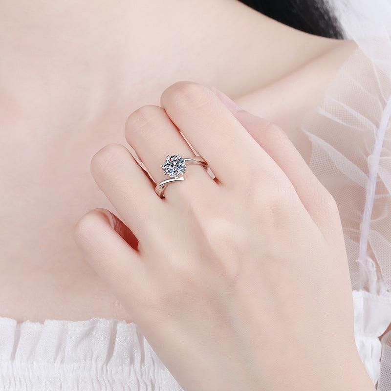 Engagement Ring, Wedding Ring, Promise Ring, Gift for Her, Gift for Women, Gift for mother, mom, mum, High-quality Moissanite Diamond Ring S925 Sterling Silver with GRA Certificate, Valentine's Day, Mother's Day