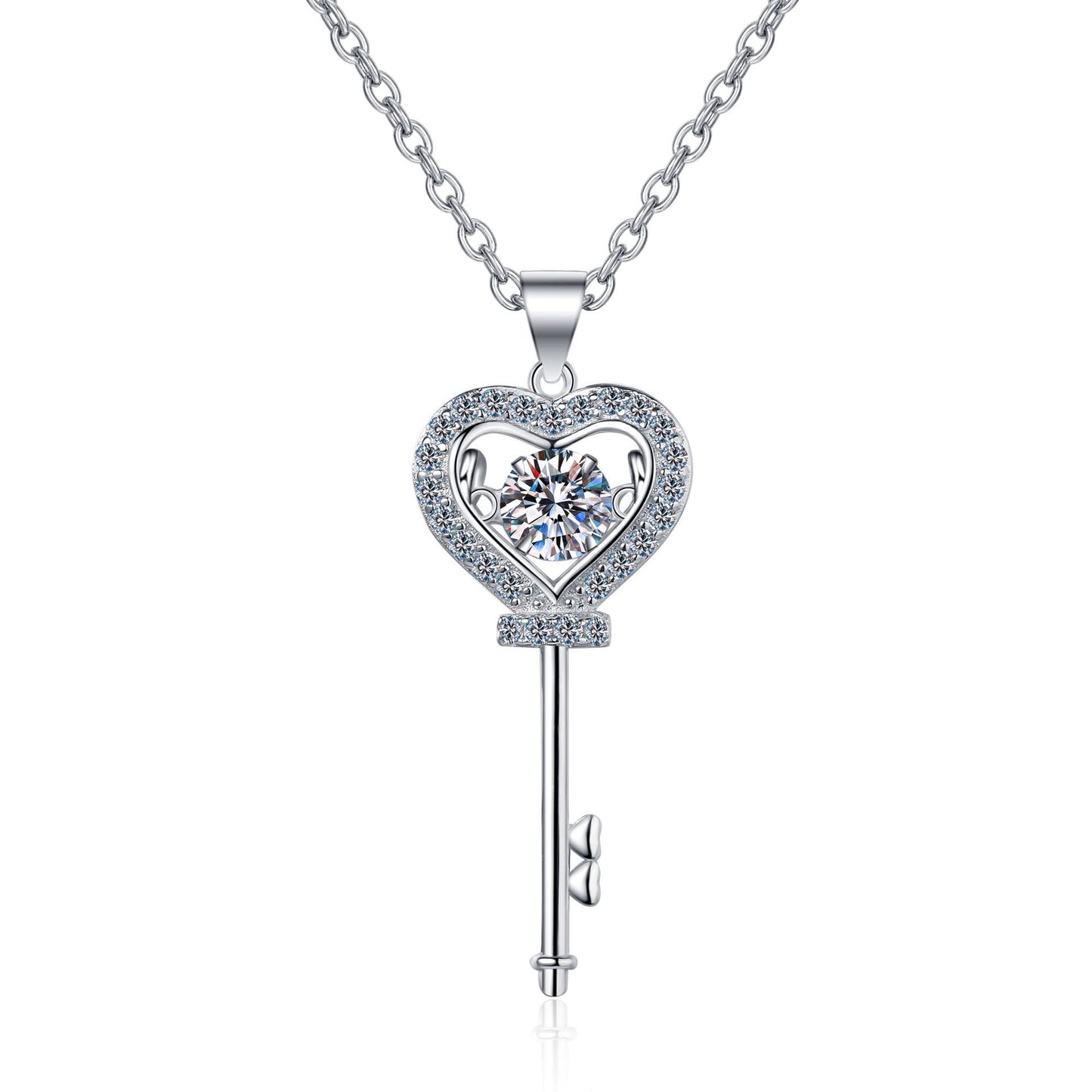 Moissanite Dancing Necklace, S925 Sterling Silver, 0.5ct Moissanite diamond necklace, Gift for Her, Gift for Girlfriend, girl, Gift for Women, Gift for Mother, Mom, Mum, gift for wife, for lover, Birthday, Anniversary, Valentine’s Day, Mother’s Day, Graduation Day, GRA Certificate