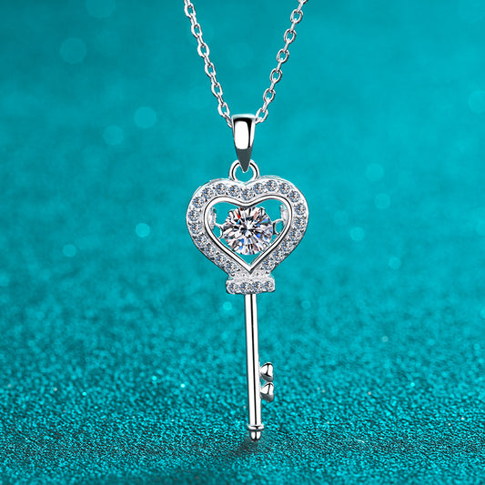 Moissanite Dancing Necklace, S925 Sterling Silver, 0.5ct Moissanite diamond necklace, Gift for Her, Gift for Girlfriend, girl, Gift for Women, Gift for Mother, Mom, Mum, gift for wife, for lover, Birthday, Anniversary, Valentine’s Day, Mother’s Day, Graduation Day, GRA Certificate