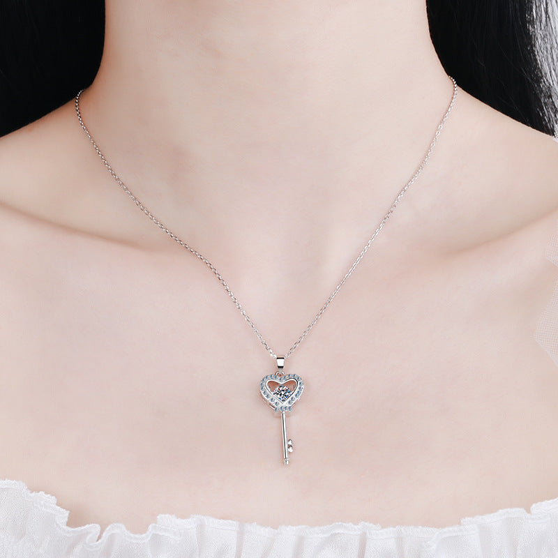 Moissanite Dancing Necklace, S925 Sterling Silver, 0.5ct Moissanite diamond necklace, Gift for Her, Gift for Girlfriend, girl, Gift for Women, Gift for Mother, Mom, Mum, gift for wife, for lover, Birthday, Anniversary, Valentine’s Day, Mother’s Day, Graduation Day, GRA Certificate