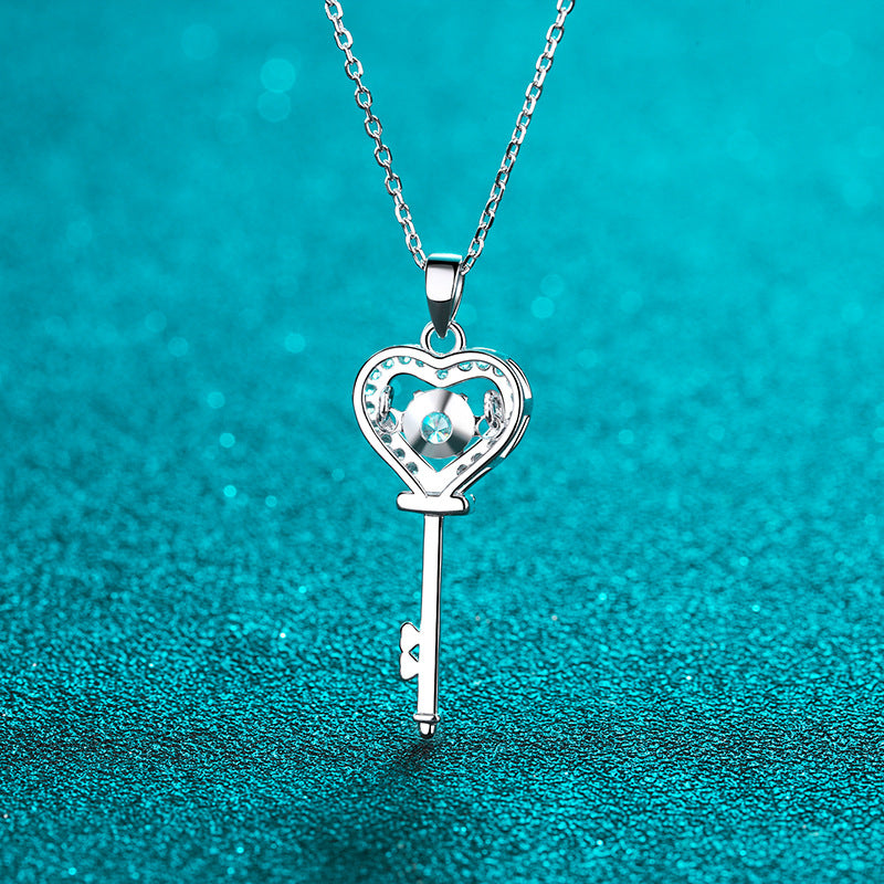 Moissanite Dancing Necklace, S925 Sterling Silver, 0.5ct Moissanite diamond necklace, Gift for Her, Gift for Girlfriend, girl, Gift for Women, Gift for Mother, Mom, Mum, gift for wife, for lover, Birthday, Anniversary, Valentine’s Day, Mother’s Day, Graduation Day, GRA Certificate