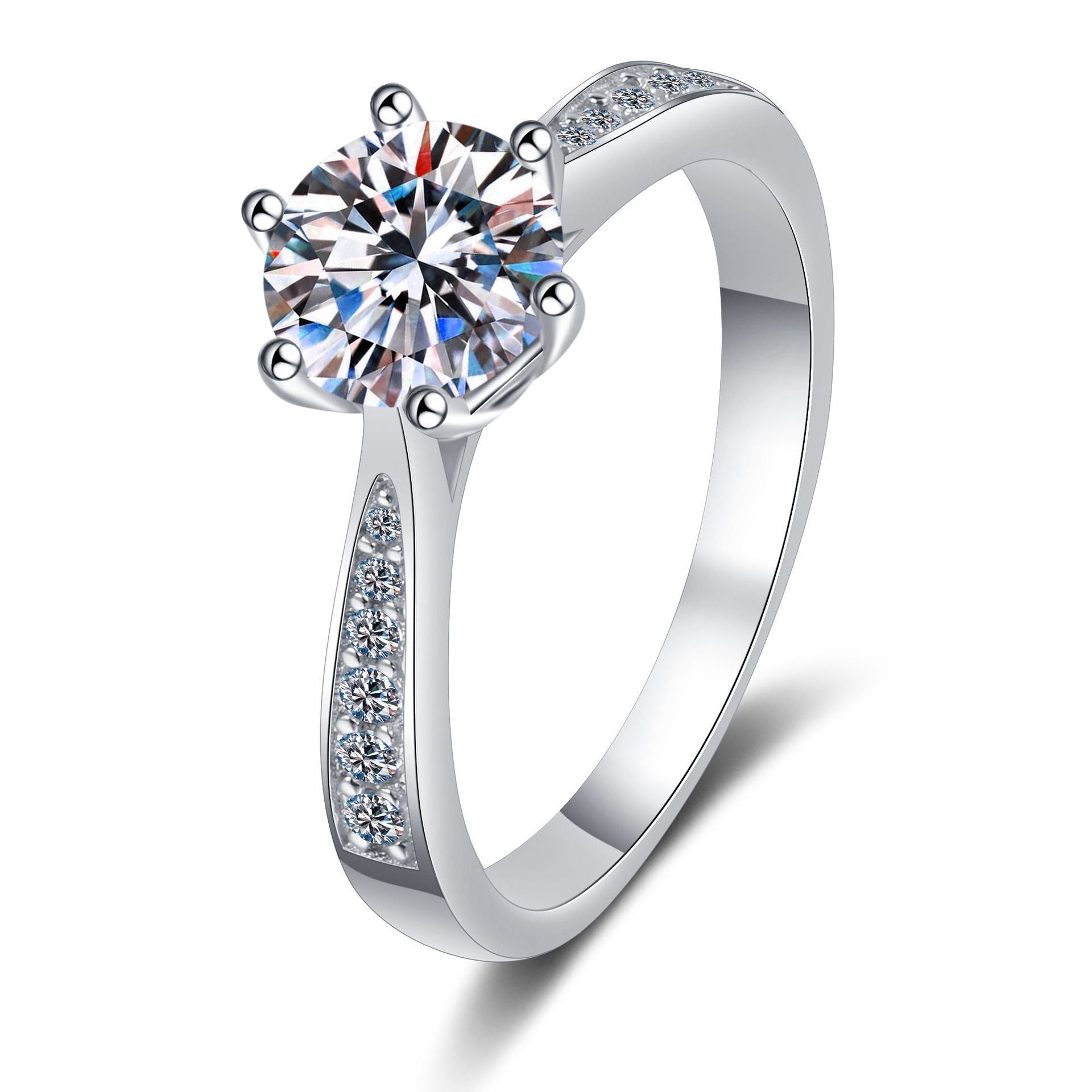 Engagement Ring, Wedding Ring, Promise Ring, Gift for Her, Gift for Women, Gift for mother, mom, mum, High-quality Moissanite Diamond Ring S925 Sterling Silver with GRA Certificate, Valentine's Day, Mother's Day