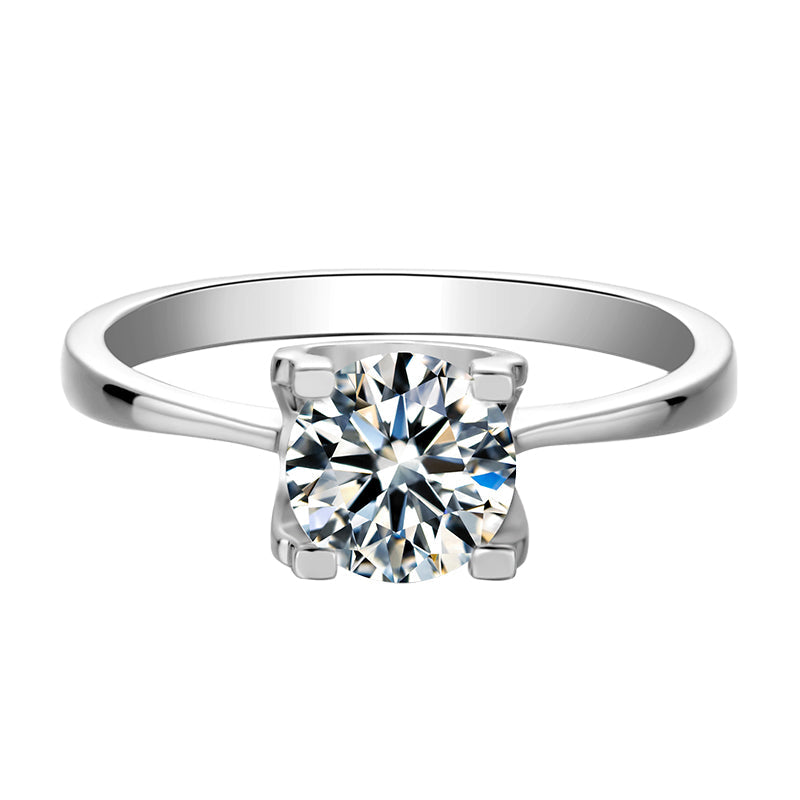 Engagement Ring, Wedding Ring, Promise Ring, Gift for Her, Gift for Girlfriend, girl, Gift for Women, Gift for Mother, Mom, Mum, Valentine’s Day, Mother’s Day, stylish 4-prong setting 1ct Moissanite Diamond Ring S925 Sterling Silver with GRA Certificate with gift box