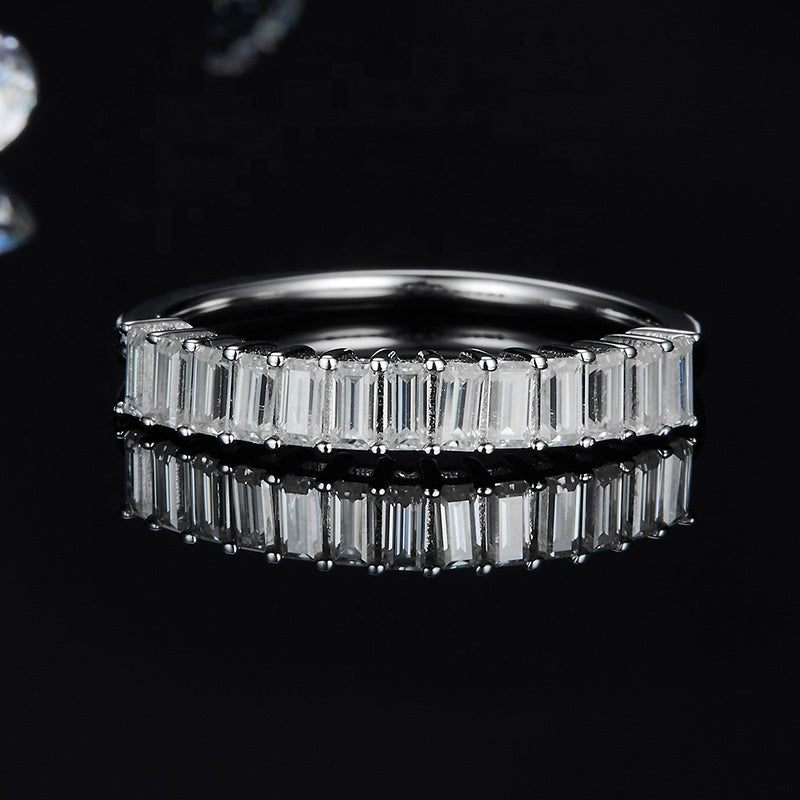 Emerald Cut wedding ring, wedding band, promise ring, gift for her, girl, girlfriend, for women, mother, mom, mum, for wife, S925 Moissanite Diamond ring, Valentine’s Day, Mother’s Day, Birthday, anniversary