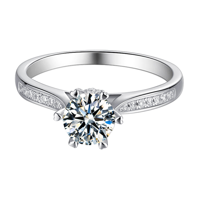 Engagement Ring, pave solitaire, accent stones ring, promise ring, wedding, gift for her, girl, girlfriend, for women, mother, mom, mum, for wife, for lover, heart-shaped prongs 1ct S925 Moissanite Diamond ring, Valentine’s Day, Mother’s Day, Birthday, anniversary, gradation day