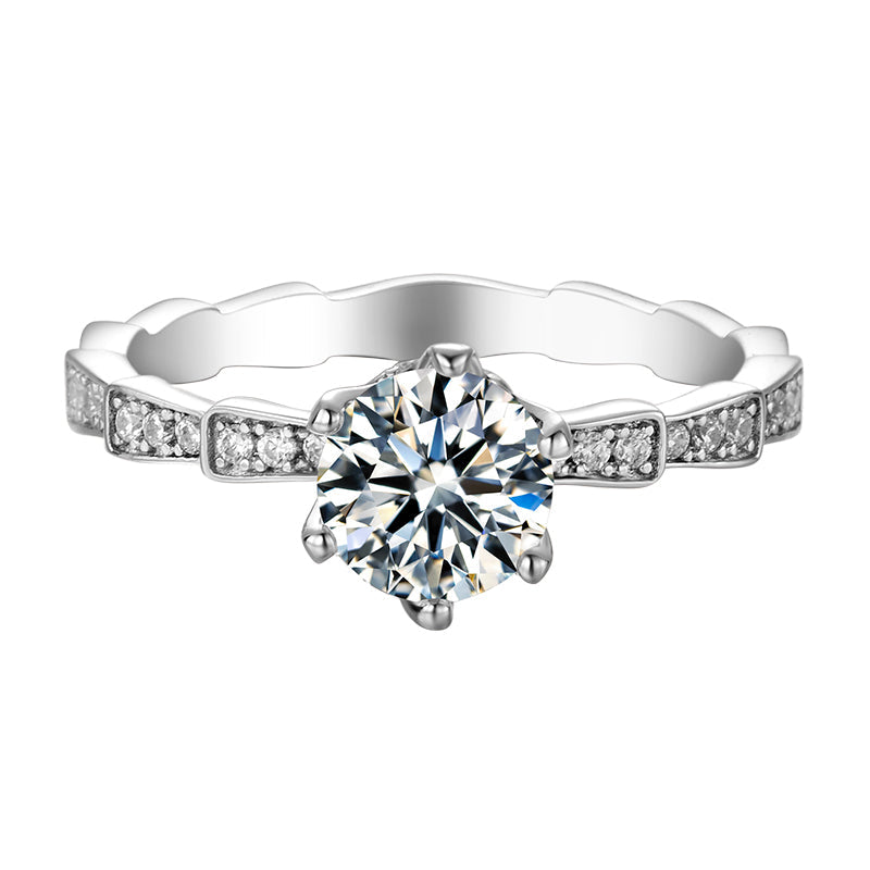 Engagement Ring, Wedding Ring, Promise Ring, Gift for Her, Gift for Girlfriend, girl, Gift for Women, Gift for Mother, Mom, Mum, Valentine’s Day, Mother’s Day, 1ct Moissanite Diamond Ring S925 Sterling Silver with GRA Certificate with gift box