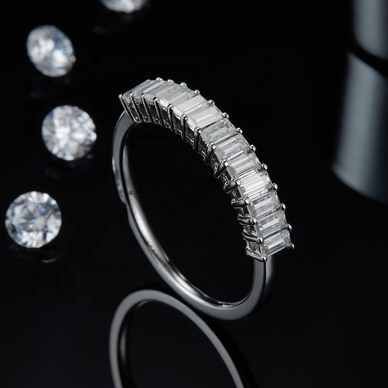 Emerald Cut wedding ring, wedding band, promise ring, gift for her, girl, girlfriend, for women, mother, mom, mum, for wife, S925 Moissanite Diamond ring, Valentine’s Day, Mother’s Day, Birthday, anniversary