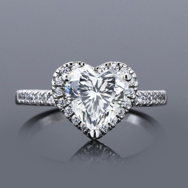 Gwen Heart-Shaped Halo Moissanite Diamond Engagement Ring