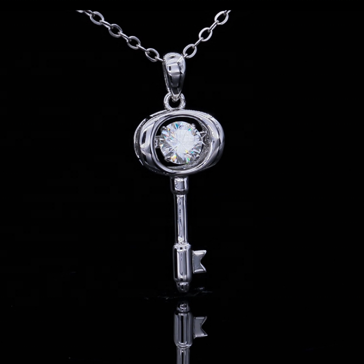 Gift for Her, Gift for Girlfriend, girl, Gift for Women, Gift for Mother, Mom, Mum, gift for wife, for lover, Birthday, Valentine’s Day, Mother’s Day, with GRA Certificate, free gift box, Key To Love S925 Moissanite Diamond 0.5 Carat Pendant Necklace