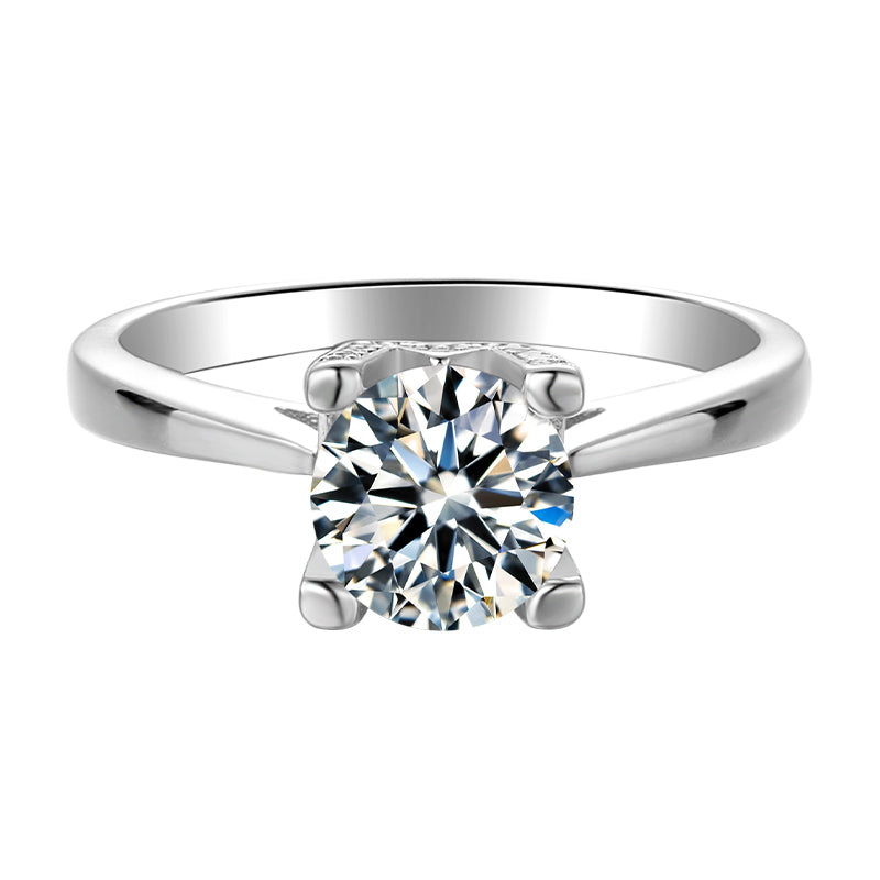 Engagement Ring, Wedding Ring, Promise Ring, Gift for Her, Gift for Girlfriend, girl, Gift for Women, Gift for Mother, Mom, Mum, Valentine’s Day, Mother’s Day, Graceful W & H (Wife & Husband) S925 1ct Moissanite Diamond Ring S925 Sterling Silver with GRA Certificate with gift box