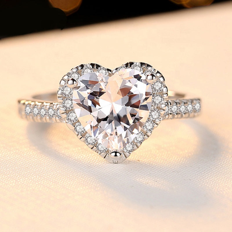 Gwen Stefani Heart shaped Halo ring, heart shape engagement ring, promise ring, wedding, gift for her, girl, girlfriend, for women, mother, mom, mum, for wife, heart-shaped 2ct S925 Moissanite Diamond ring, Valentine’s Day, Mother’s Day, Birthday, anniversary