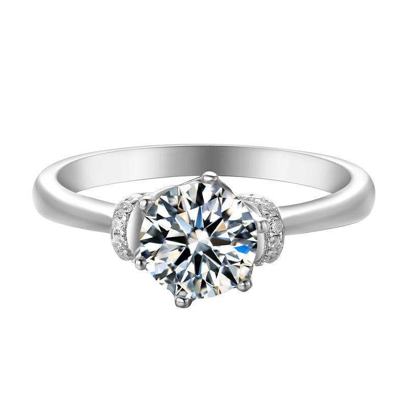 Engagement Ring, Promise Ring, Gift for Her, Gift for Girlfriend, girl, gift for lover, wife, Gift for Women, Gift for Mother, Mom, Mum, Valentine’s Day, Mother’s Day, Birthday, anniversary, graduation day, Posh Crown 0.5ct, 1ct Moissanite Diamond Ring S925 Sterling Silver, GRA Certificate, gift box