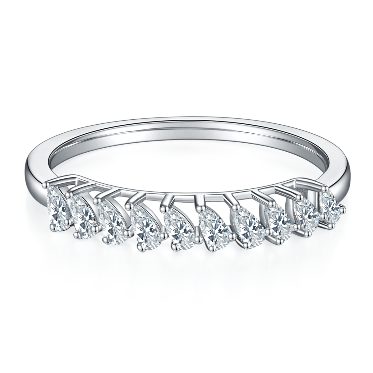 Pear Cut wedding ring, wedding band, promise ring, gift for her, girl, girlfriend, for women, mother, mom, mum, for wife, S925 Moissanite Diamond ring, Valentine’s Day, Mother’s Day, Birthday, anniversary