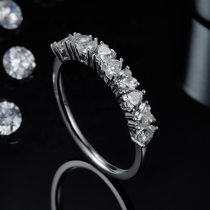 Heart shaped wedding ring, wedding band, promise ring, gift for her, girl, girlfriend, for women, mother, mom, mum, for wife, S925 Moissanite Diamond ring, Valentine’s Day, Mother’s Day, Birthday, anniversary