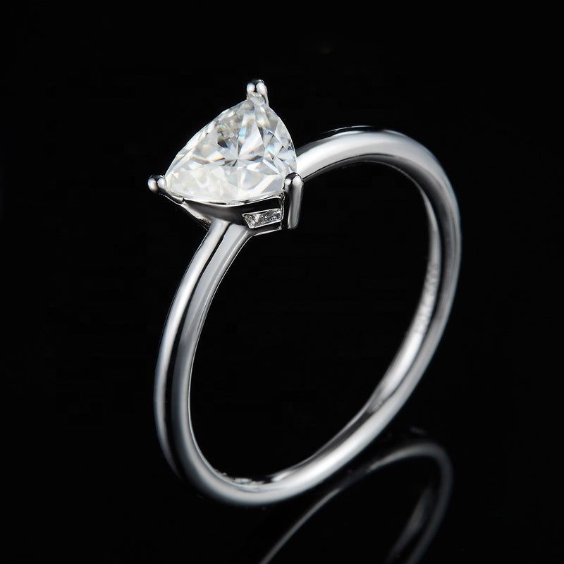 Trillion Cut ring, engagement ring, promise ring, wedding, gift for her, girl, girlfriend, for women, mother, mom, mum, for wife, 1ct S925 Moissanite solitaire Diamond ring, Valentine’s Day, Mother’s Day, Birthday, anniversary