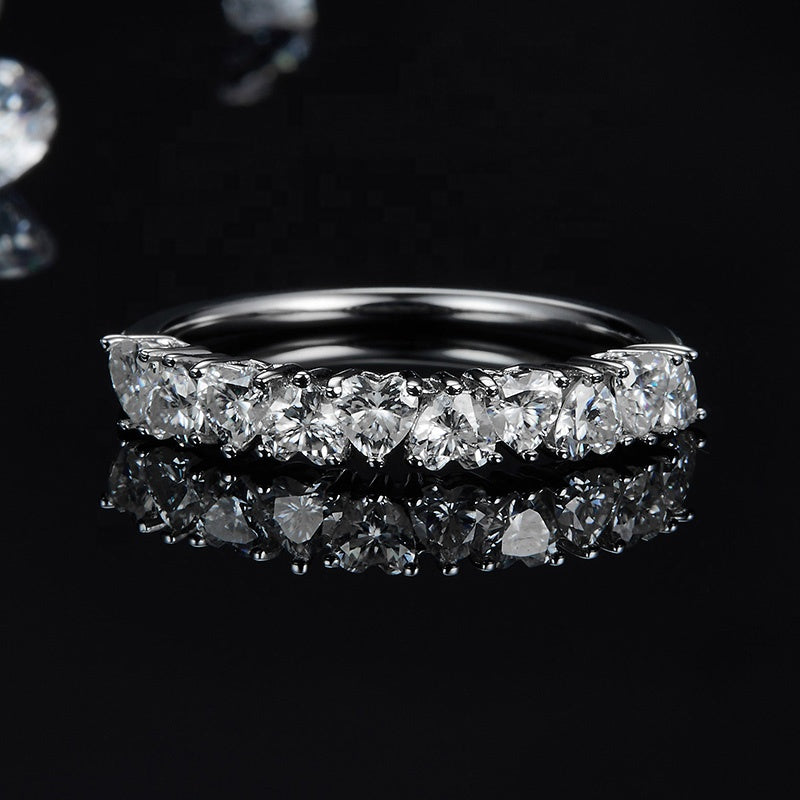 Heart shaped wedding ring, wedding band, promise ring, gift for her, girl, girlfriend, for women, mother, mom, mum, for wife, S925 Moissanite Diamond ring, Valentine’s Day, Mother’s Day, Birthday, anniversary
