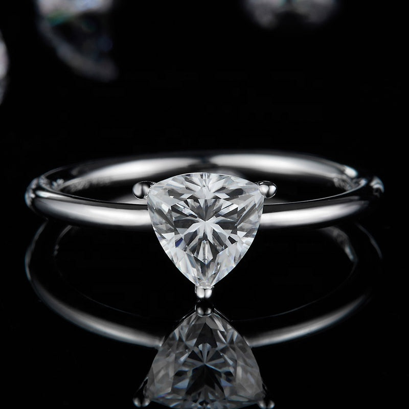 Trillion Cut ring, engagement ring, promise ring, wedding, gift for her, girl, girlfriend, for women, mother, mom, mum, for wife, 1ct S925 Moissanite solitaire Diamond ring, Valentine’s Day, Mother’s Day, Birthday, anniversary