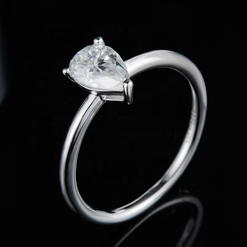 Pear Cut ring, engagement ring, promise ring, wedding, gift for her, girl, girlfriend, for women, mother, mom, mum, for wife, 1ct S925 Moissanite solitaire Diamond ring, Valentine’s Day, Mother’s Day, Birthday, anniversary