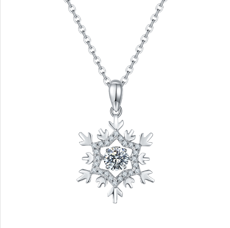 Dancing Necklace S925 0.5ct D color Moissanite, Gift for Her, Gift for Girlfriend, girl, Gift for Women, Gift for Mother, Mom, Mum, gift for wife, for lover, Birthday, Valentine’s Day, Mother’s Day, GRA Certificate, free gift box