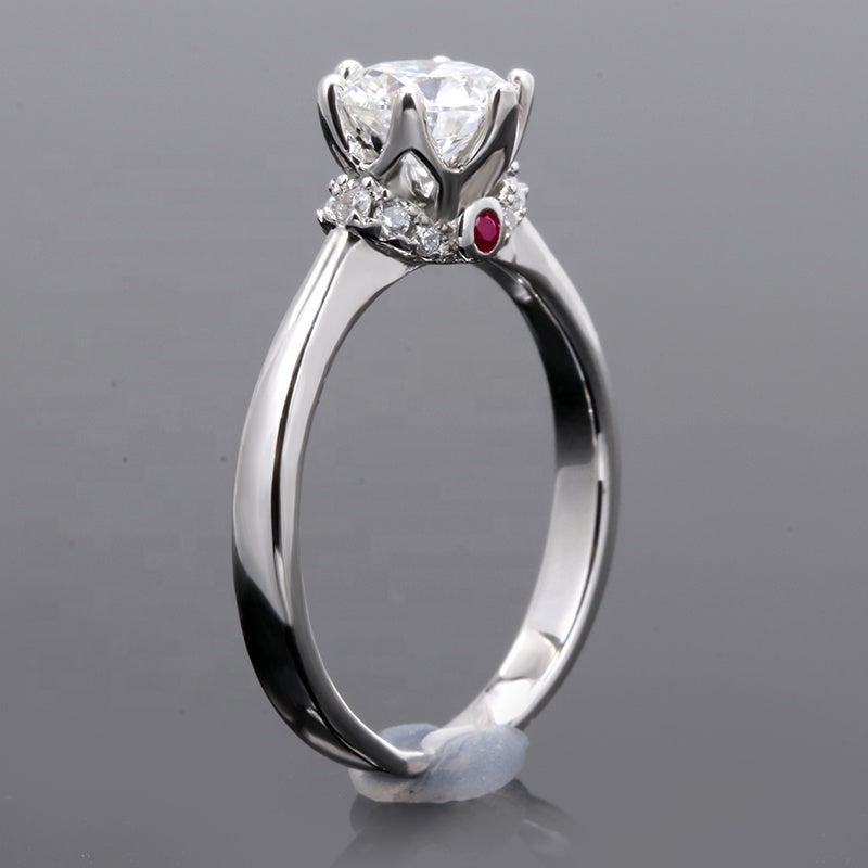 Engagement Ring, Promise Ring, Gift for Her, Gift for Girlfriend, girl, gift for lover, wife, Gift for Women, Gift for Mother, Mom, Mum, Valentine’s Day, Mother’s Day, Birthday, anniversary, graduation day, Posh Crown 0.5ct, 1ct Moissanite Diamond Ring S925 Sterling Silver, GRA Certificate, gift box