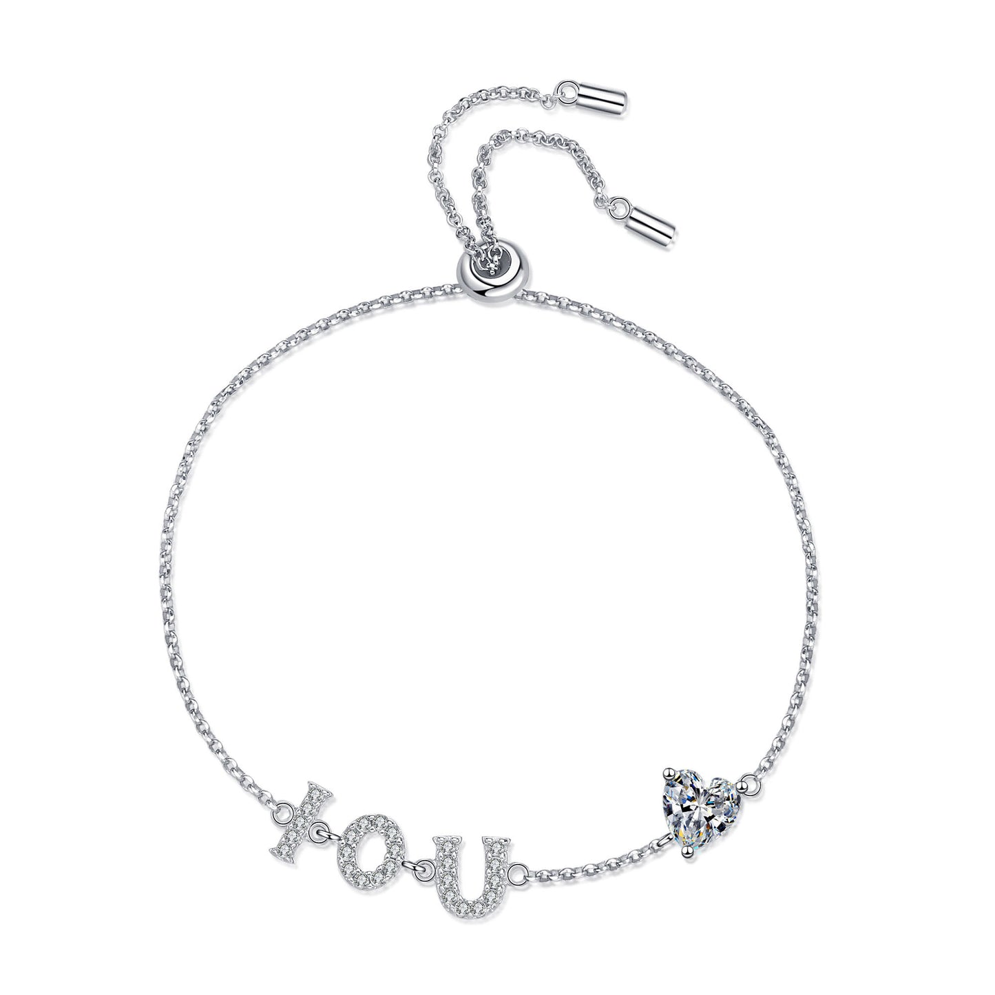 Heart-Shaped Solitaire S925 Platinum Plated Moissanite Bracelet, heart shape, Gift for Her, Gift for Girlfriend, girl, gift for lover, wife, Gift for Women, Gift for Mother, Mom, Mum, Valentine’s Day, Mother’s Day, Birthday, anniversary, graduation day, Sterling Silver, GRA Certificate, gift box