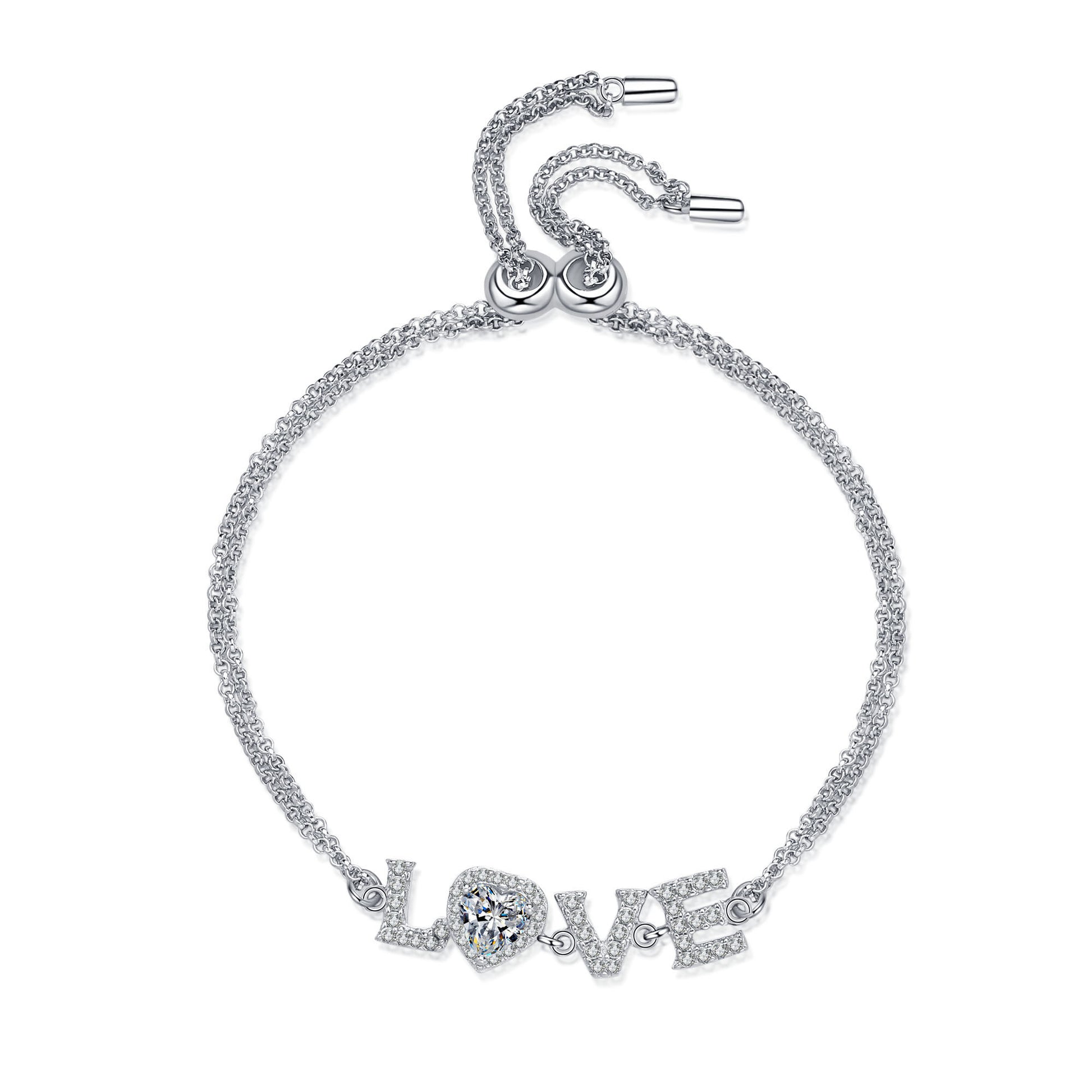 Heart-Shaped Halo S925 Platinum Plated Moissanite Bracelet, heart shape, Gift for Her, Gift for Girlfriend, girl, gift for lover, wife, Gift for Women, Gift for Mother, Mom, Mum, Valentine’s Day, Mother’s Day, Birthday, anniversary, graduation day, Sterling Silver, GRA Certificate, gift box