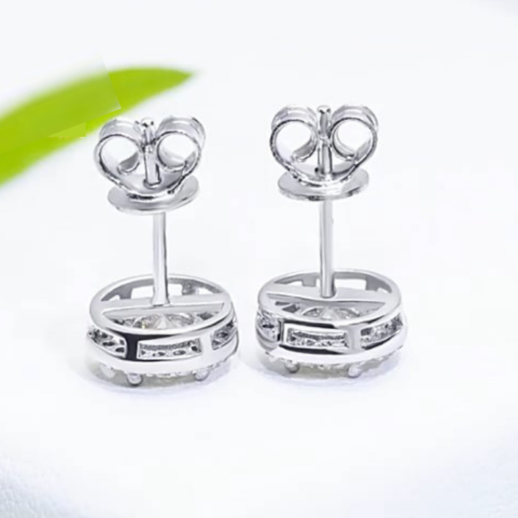 Round Halo 0.5ct Moissanite jewelry set, Wedding Day, bracelet, earrings, necklace, Engagement Ring, Wedding Ring, Promise Ring, Gift for Her, Gift for Girlfriend, girl, Gift for Women, Gift for Mother, for wife, Valentine’s Day, Mother’s Day,