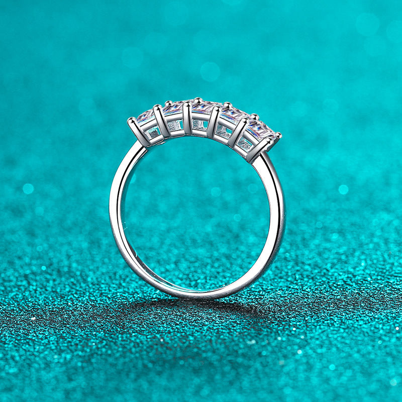 Emerald Cut Band, Stackable, wedding ring, gift for her, girl, girlfriend, for lover, for women, mother, mom, mum, for wife, 2.5ct S925 Moissanite Diamond wedding band, Valentine’s Day, Mother’s Day, Birthday, anniversary, GRA certificate