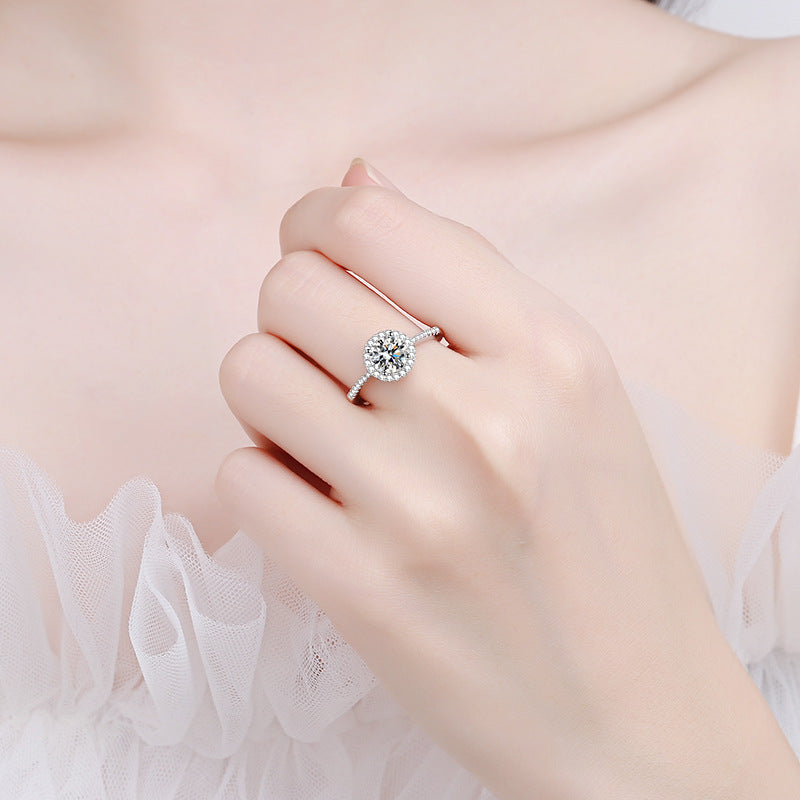 Engagement Ring, Wedding Ring, Promise Ring, Gift for Her, Gift for Women, Gift for mother, mom, mum, High-quality Moissanite Diamond Ring S925 Sterling Silver with GRA Certificate, Valentine's Day, Mother's Day