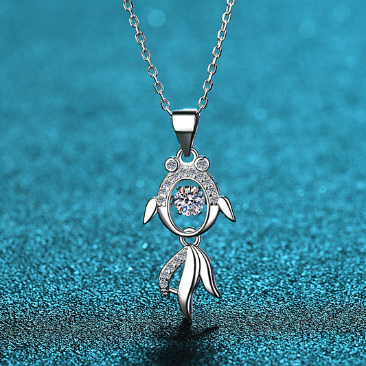 Moissanite Dancing Necklace, S925 Sterling Silver, 0.3ct Moissanite diamond necklace, Gift for Her, Gift for Girlfriend, girl, Gift for Women, Gift for Mother, Mom, Mum, gift for wife, for lover, Birthday, Anniversary, Valentine’s Day, Mother’s Day, Graduation Day,