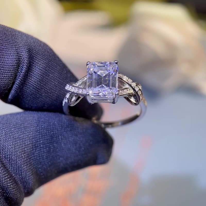 Emerald Cut Ring, engagement ring, promise ring, wedding, gift for her, girl, girlfriend, for lover, for women, mother, mom, mum, for wife, 3ct S925 Moissanite Diamond solitaire ring, Valentine’s Day, Mother’s Day, Birthday, anniversary, GRA certificate, Graduation Day