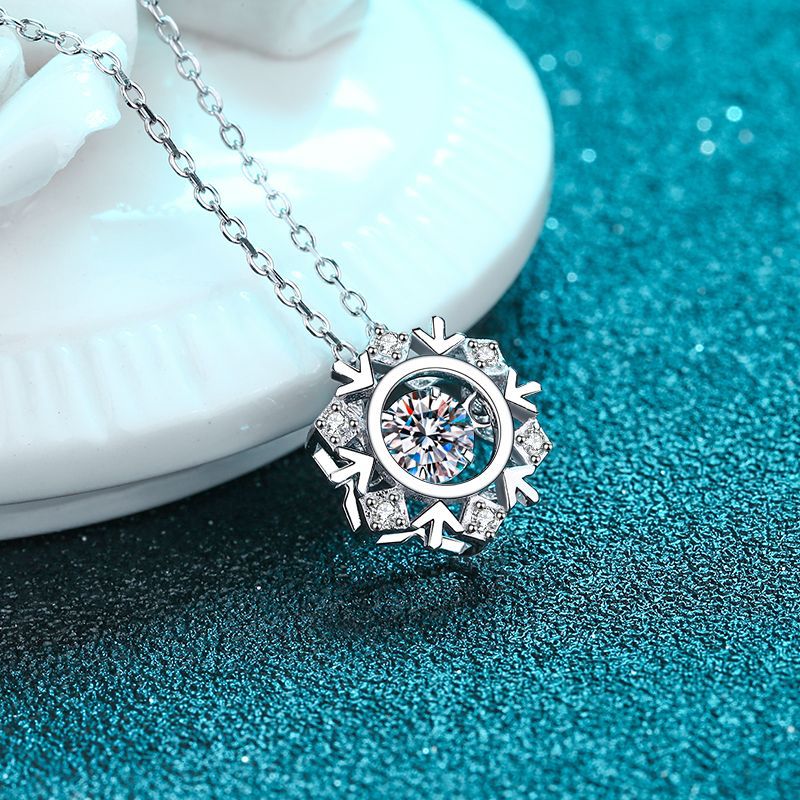 Moissanite Dancing Necklace, S925 Sterling Silver, 0.5ct Moissanite diamond necklace, Gift for Her, Gift for Girlfriend, girl, Gift for Women, Gift for Mother, Mom, Mum, gift for wife, for lover, Birthday, Anniversary, Valentine’s Day, Mother’s Day, Graduation Day, GRA Certificate