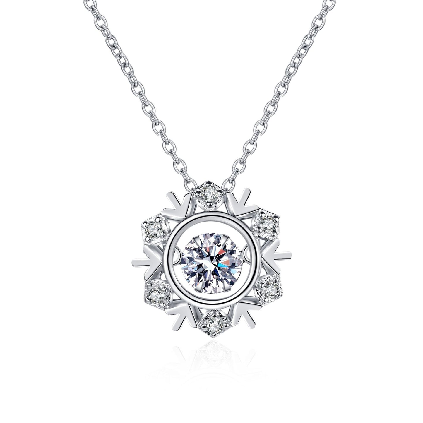 Moissanite Dancing Necklace, S925 Sterling Silver, 0.5ct Moissanite diamond necklace, Gift for Her, Gift for Girlfriend, girl, Gift for Women, Gift for Mother, Mom, Mum, gift for wife, for lover, Birthday, Anniversary, Valentine’s Day, Mother’s Day, Graduation Day, GRA Certificate