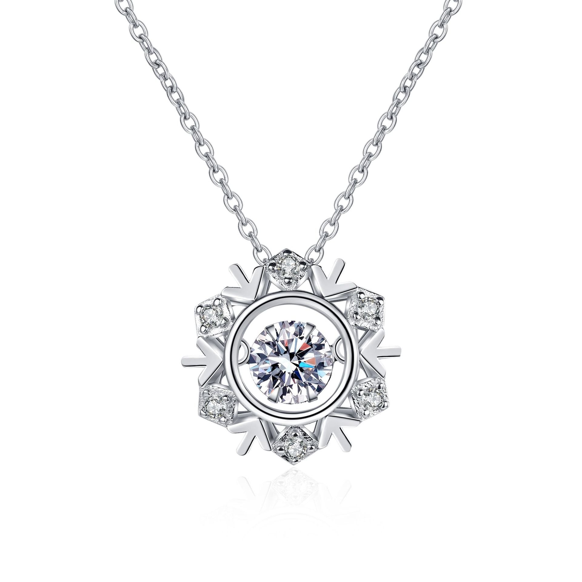 Moissanite Dancing Necklace, S925 Sterling Silver, 0.5ct Moissanite diamond necklace, Gift for Her, Gift for Girlfriend, girl, Gift for Women, Gift for Mother, Mom, Mum, gift for wife, for lover, Birthday, Anniversary, Valentine’s Day, Mother’s Day, Graduation Day, GRA Certificate